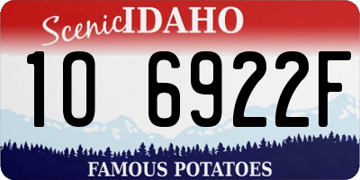 ID license plate 1O6922F