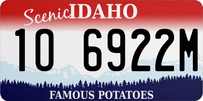 ID license plate 1O6922M