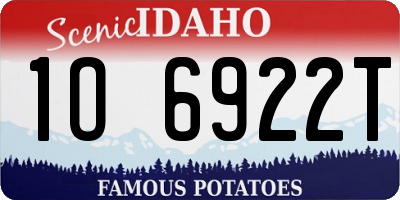 ID license plate 1O6922T