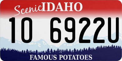 ID license plate 1O6922U