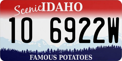 ID license plate 1O6922W