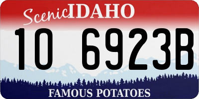 ID license plate 1O6923B