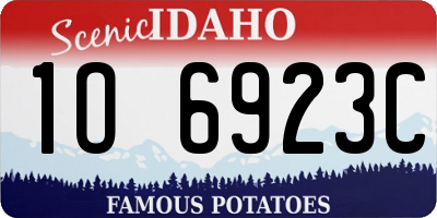 ID license plate 1O6923C