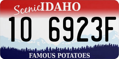 ID license plate 1O6923F