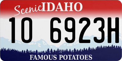 ID license plate 1O6923H