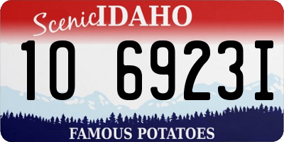 ID license plate 1O6923I