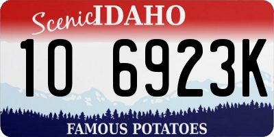 ID license plate 1O6923K