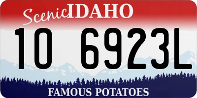 ID license plate 1O6923L