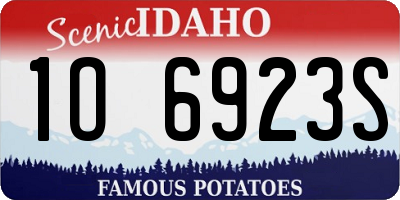 ID license plate 1O6923S