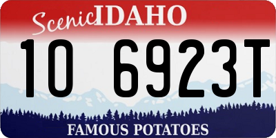 ID license plate 1O6923T
