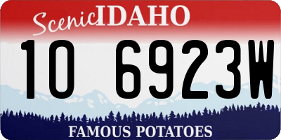 ID license plate 1O6923W