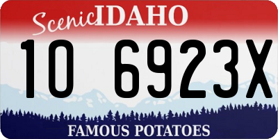 ID license plate 1O6923X
