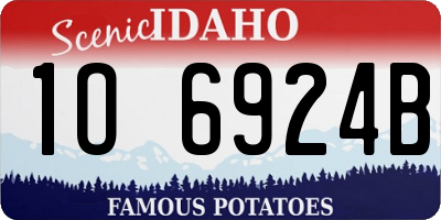 ID license plate 1O6924B