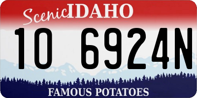 ID license plate 1O6924N