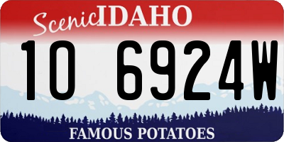ID license plate 1O6924W