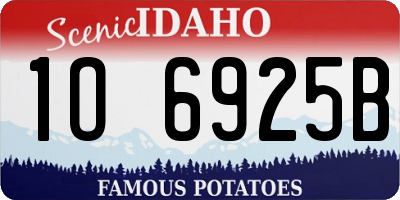 ID license plate 1O6925B