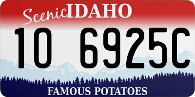 ID license plate 1O6925C