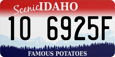 ID license plate 1O6925F