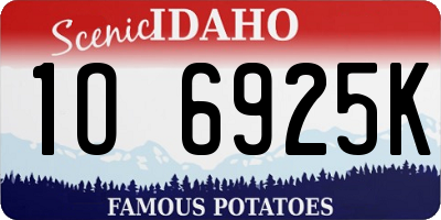 ID license plate 1O6925K