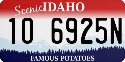 ID license plate 1O6925N