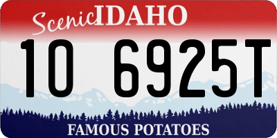 ID license plate 1O6925T