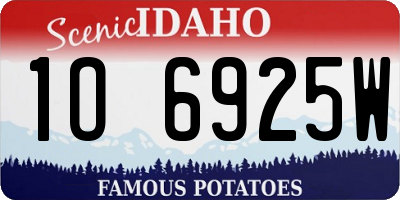 ID license plate 1O6925W