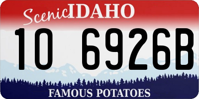 ID license plate 1O6926B