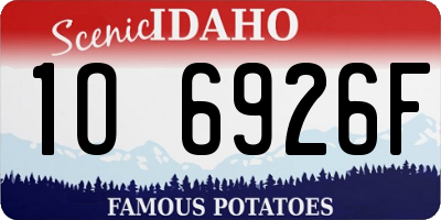 ID license plate 1O6926F