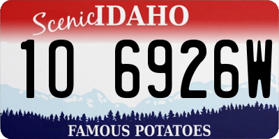 ID license plate 1O6926W