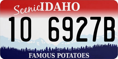 ID license plate 1O6927B