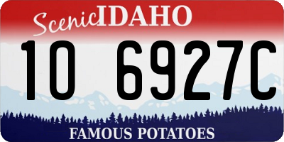 ID license plate 1O6927C