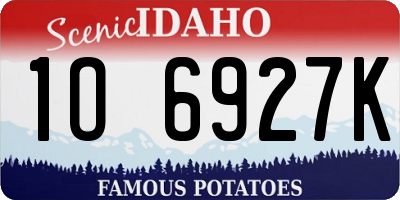 ID license plate 1O6927K