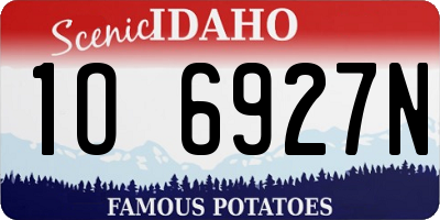 ID license plate 1O6927N