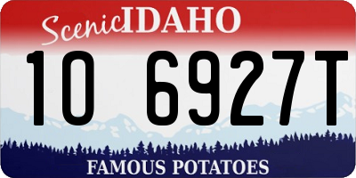 ID license plate 1O6927T