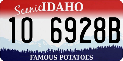 ID license plate 1O6928B