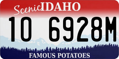 ID license plate 1O6928M