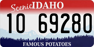 ID license plate 1O6928O