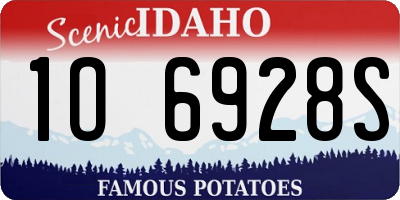 ID license plate 1O6928S