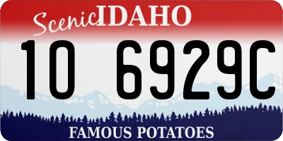 ID license plate 1O6929C