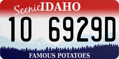 ID license plate 1O6929D