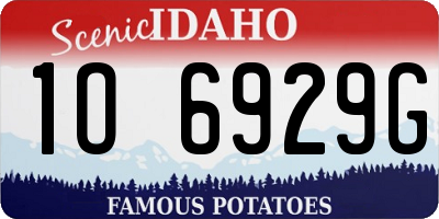 ID license plate 1O6929G