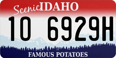 ID license plate 1O6929H