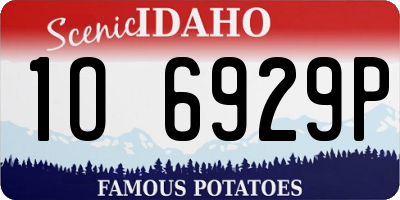 ID license plate 1O6929P