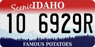 ID license plate 1O6929R