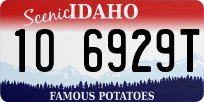 ID license plate 1O6929T