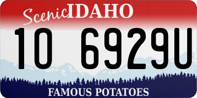 ID license plate 1O6929U