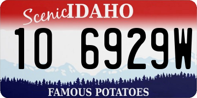 ID license plate 1O6929W