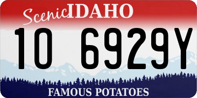 ID license plate 1O6929Y
