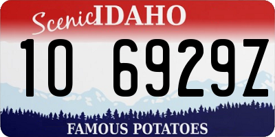 ID license plate 1O6929Z