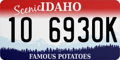 ID license plate 1O6930K